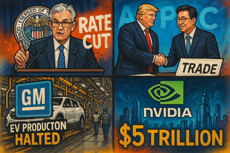 US digest: Fed cuts rates again, Nvidia hits $5T milestone, US South Korea deal