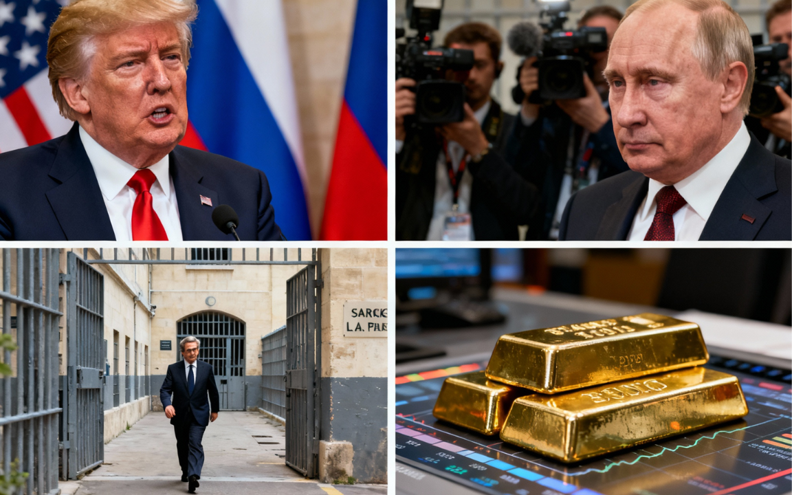 Evening digest: Trump-Putin talks stall, Sarkozy jailed, gold crashes, and Novo Nordisk board faces mass exit.