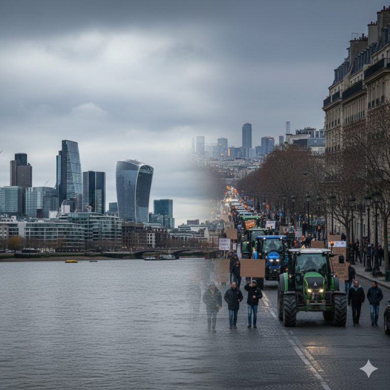 Europe bulletin: FTSE slips on oil, Paris farmers protest, UK wages cool